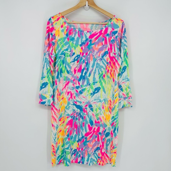 Lilly Pulitzer Marlowe Multi sparkling Sands shift Pima cotton dress Sz M - Picture 2 of 8